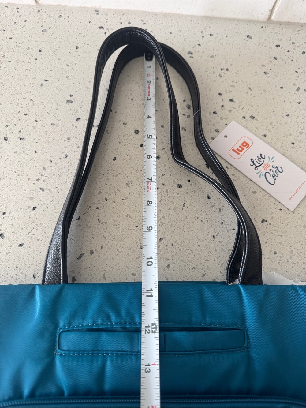 Lug ARPEGGIO Ocean Blue Quilted Tote Everyday Bag Travel Beach Casual Bag NWT - Picture 9 of 12